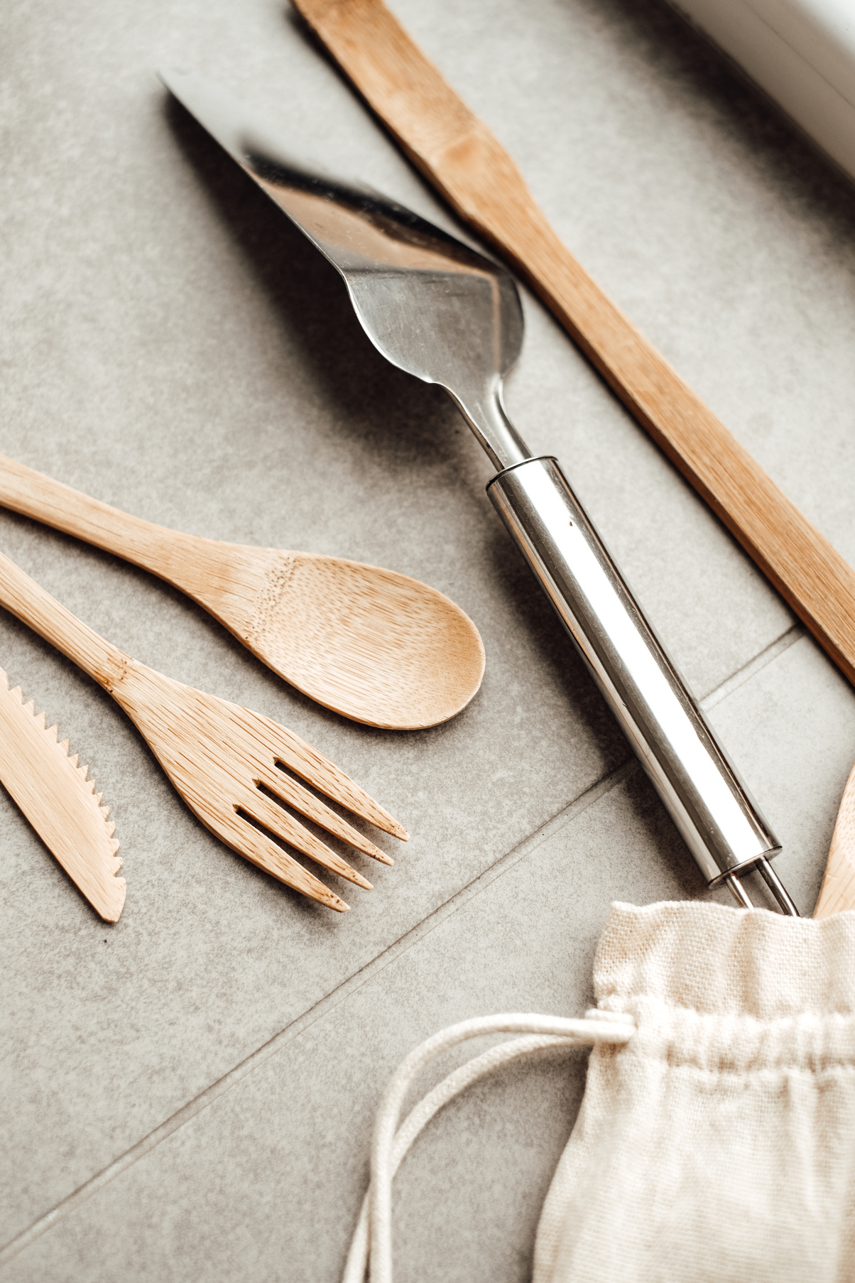 Sustainable Flatware Close-up