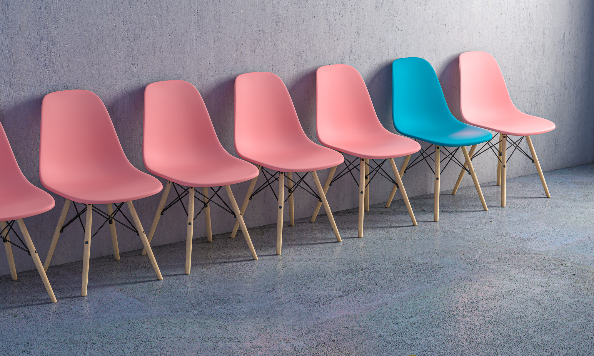 Pink and Blue Chairs